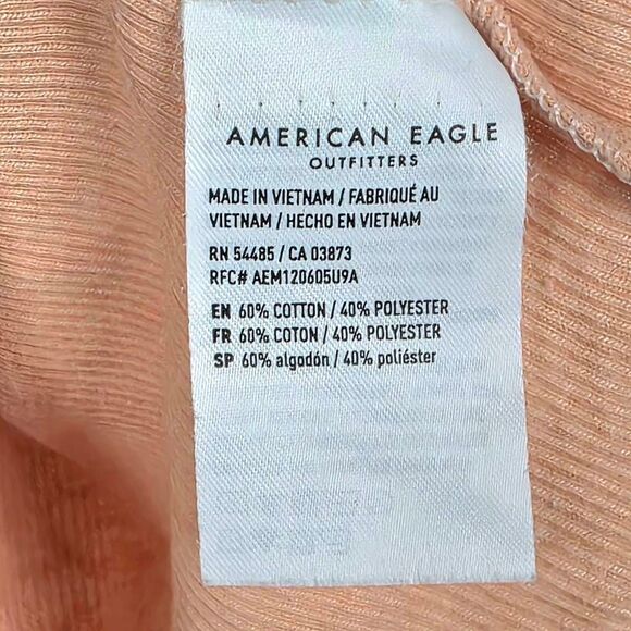 American Eagle M Nude Ribbed Scoop Neck Tank Top - Picture 5 of 6